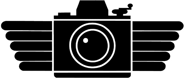 Camera silhouette vinyl sticker. Customize on line. Photos and Films 073-0106